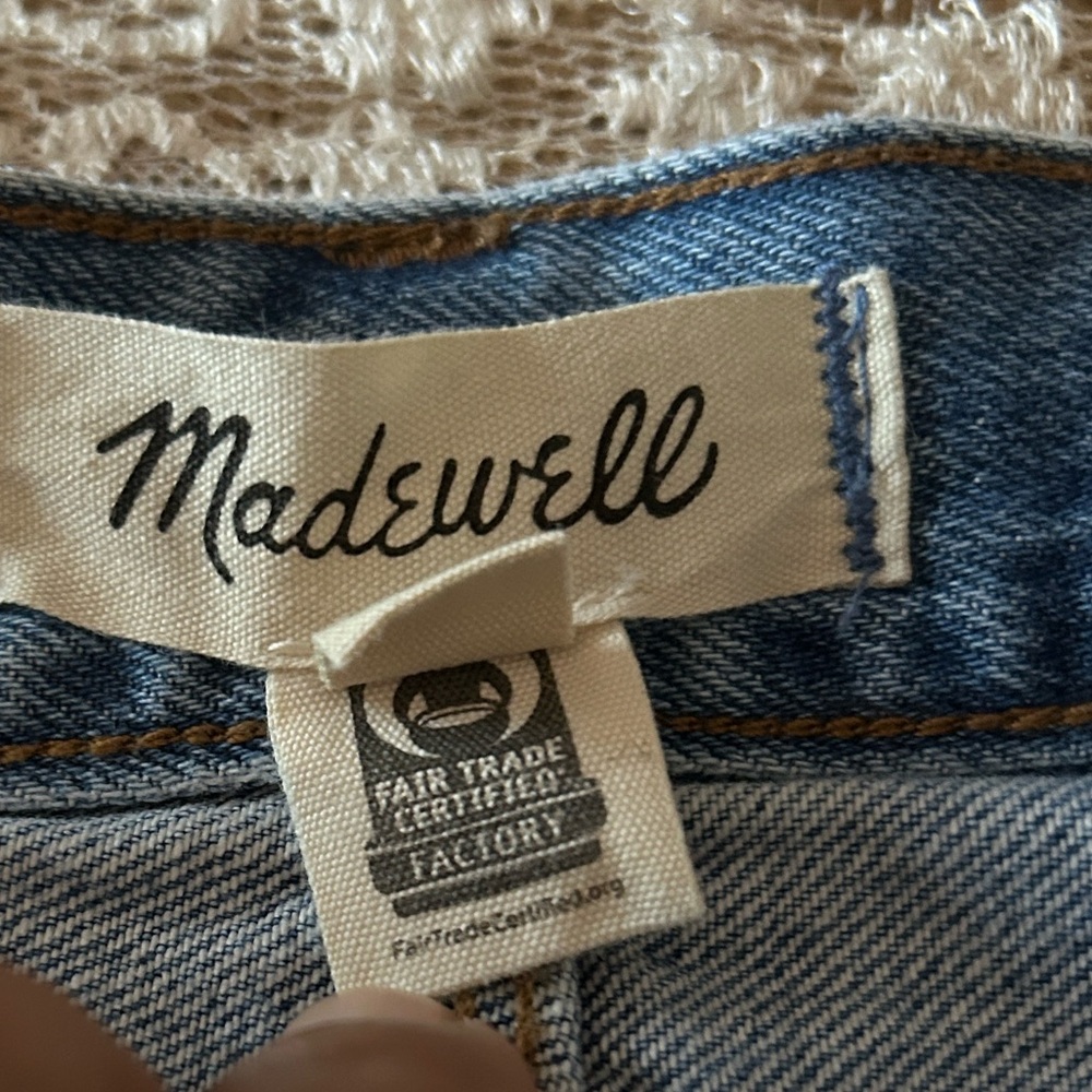 Madewell The Perfect Vintage Med Light Wash Straight Utility Carpenter Jeans 25 - Picture 7 of 16